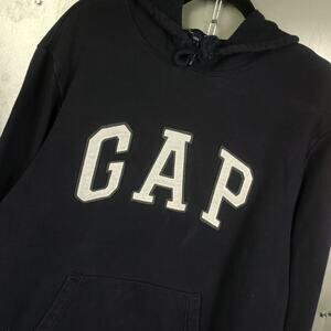 Gap Vintage Y2K Black Spellout Hoodie Sweatshirt Kanye Yeezy Large Preppy Logo